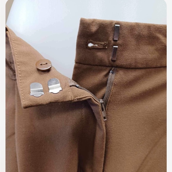 Frank And Oak Wool Blend Brown Trousers Size 6 - Picture 8 of 8